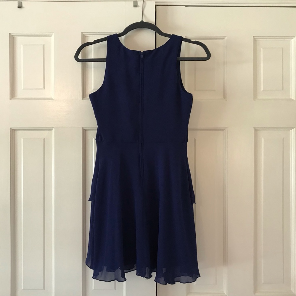 Navy Ruffled Dress - Picture 3 of 5